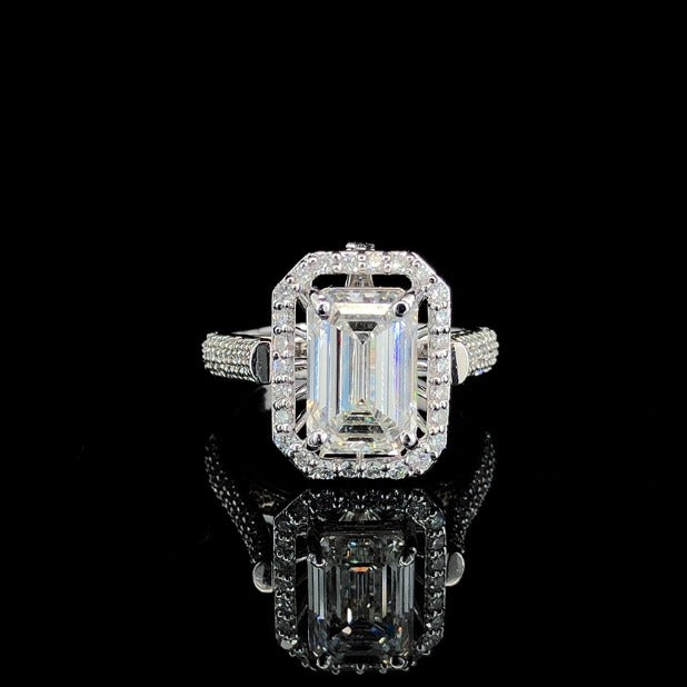 Emerald Aura Ring-silver rings