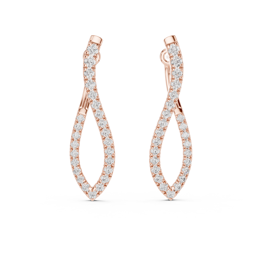 Twilight Loop Rose Gold Plated Crystal Earrings
