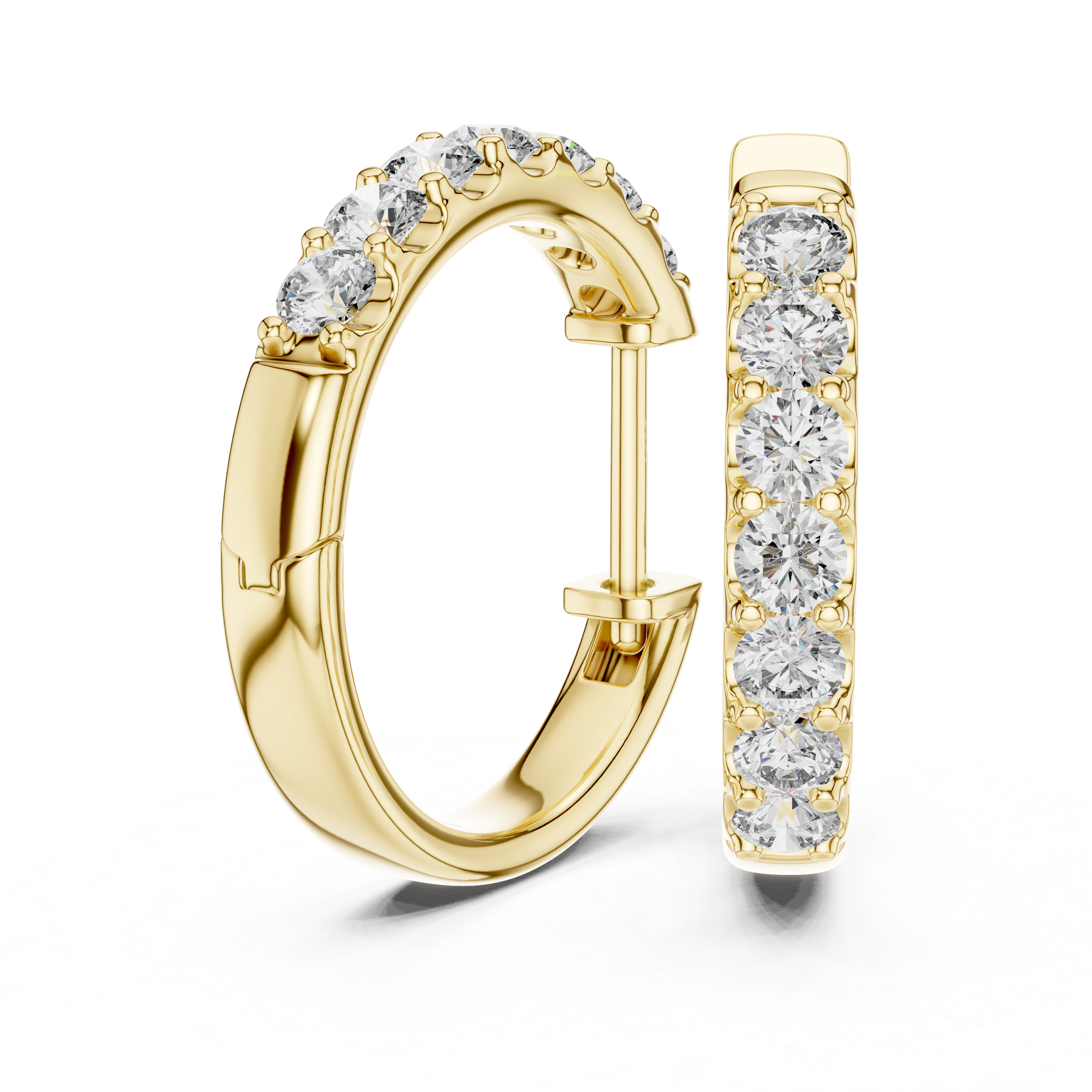 Luminous Diamond Huggies Gold Plated Sparkling Hoop Earrings
