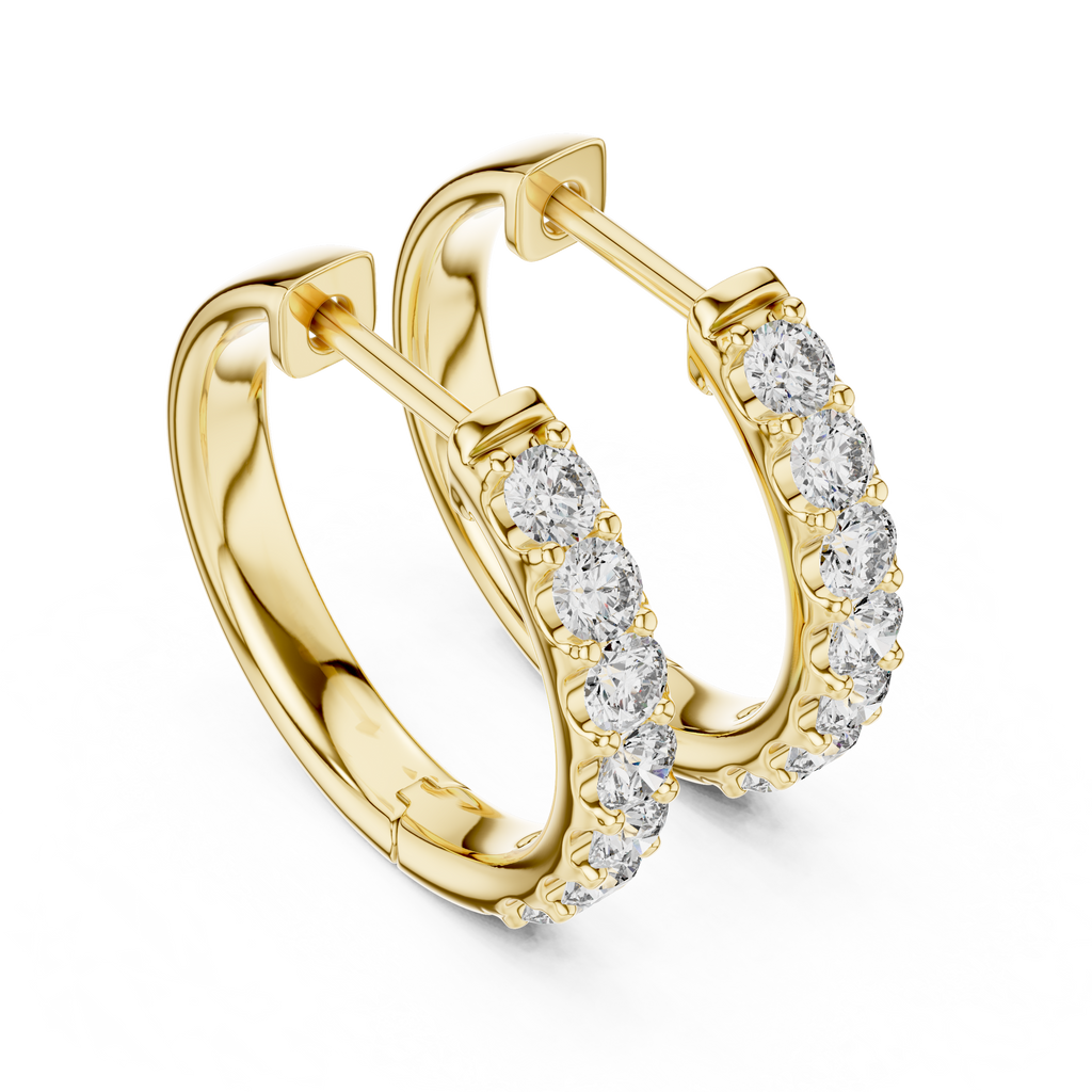Luminous Diamond Huggies Gold Plated Sparkling Hoop Earrings