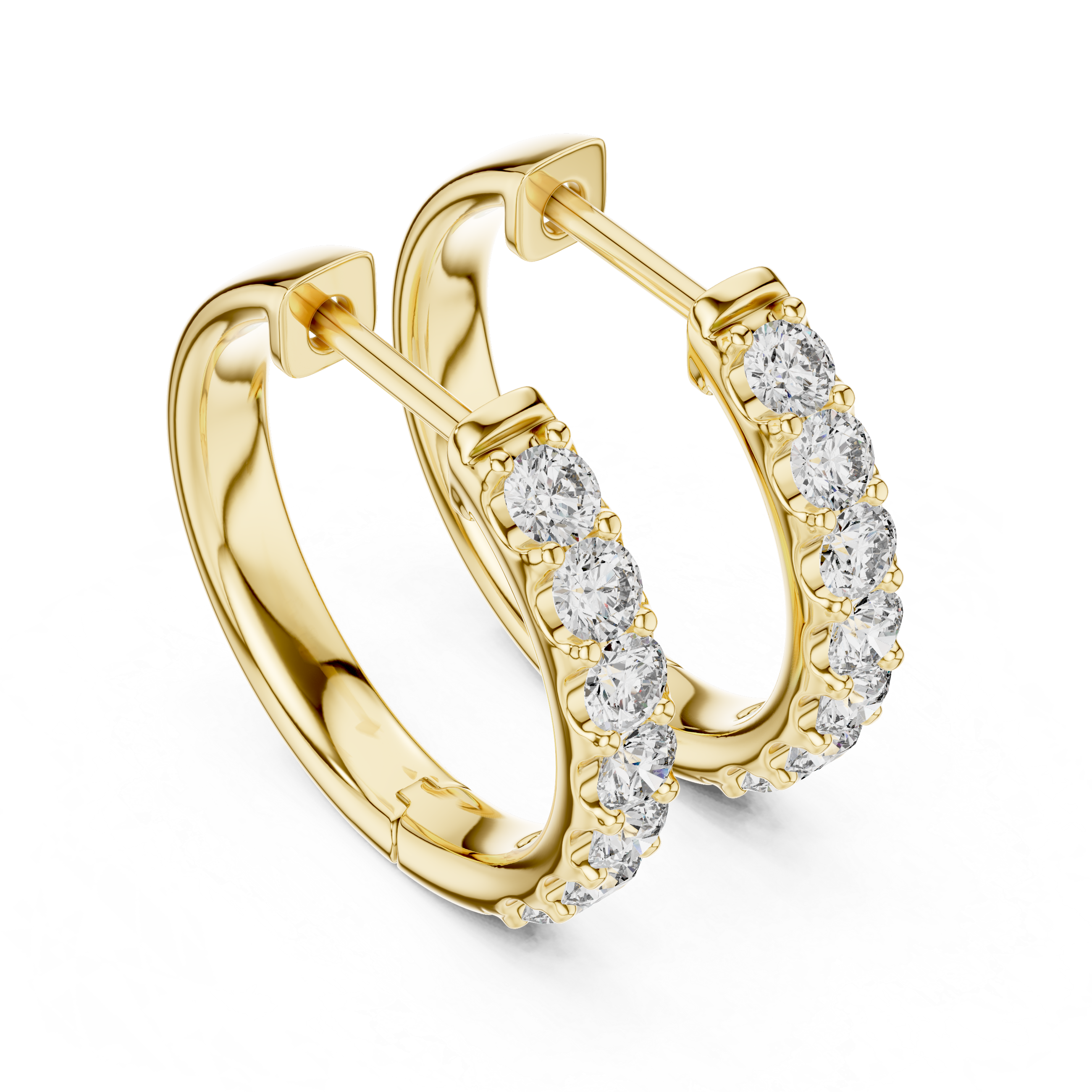 Luminous Diamond Huggies Gold Plated Sparkling Hoop Earrings