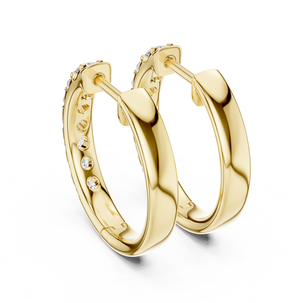 Luminous Diamond Huggies Gold Plated Sparkling Hoop Earrings