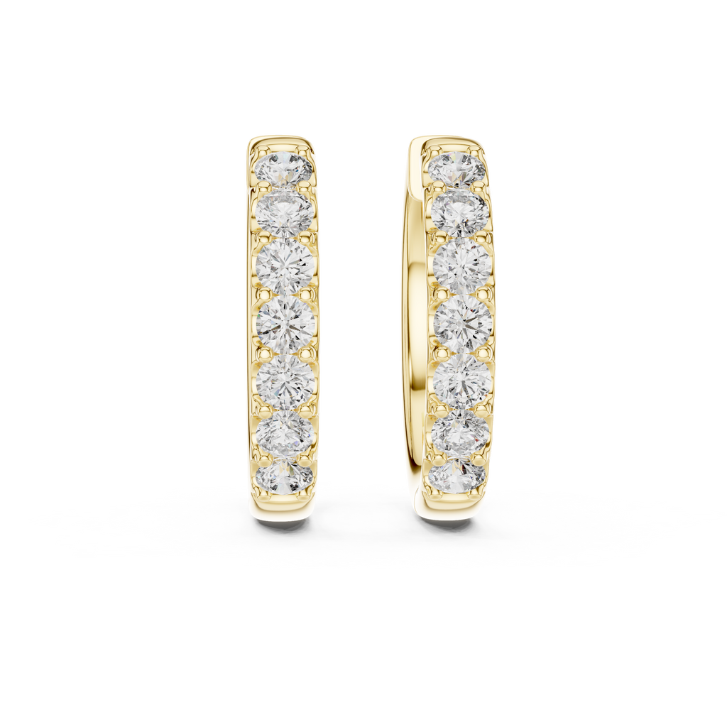 Luminous Diamond Huggies Gold Plated Sparkling Hoop Earrings