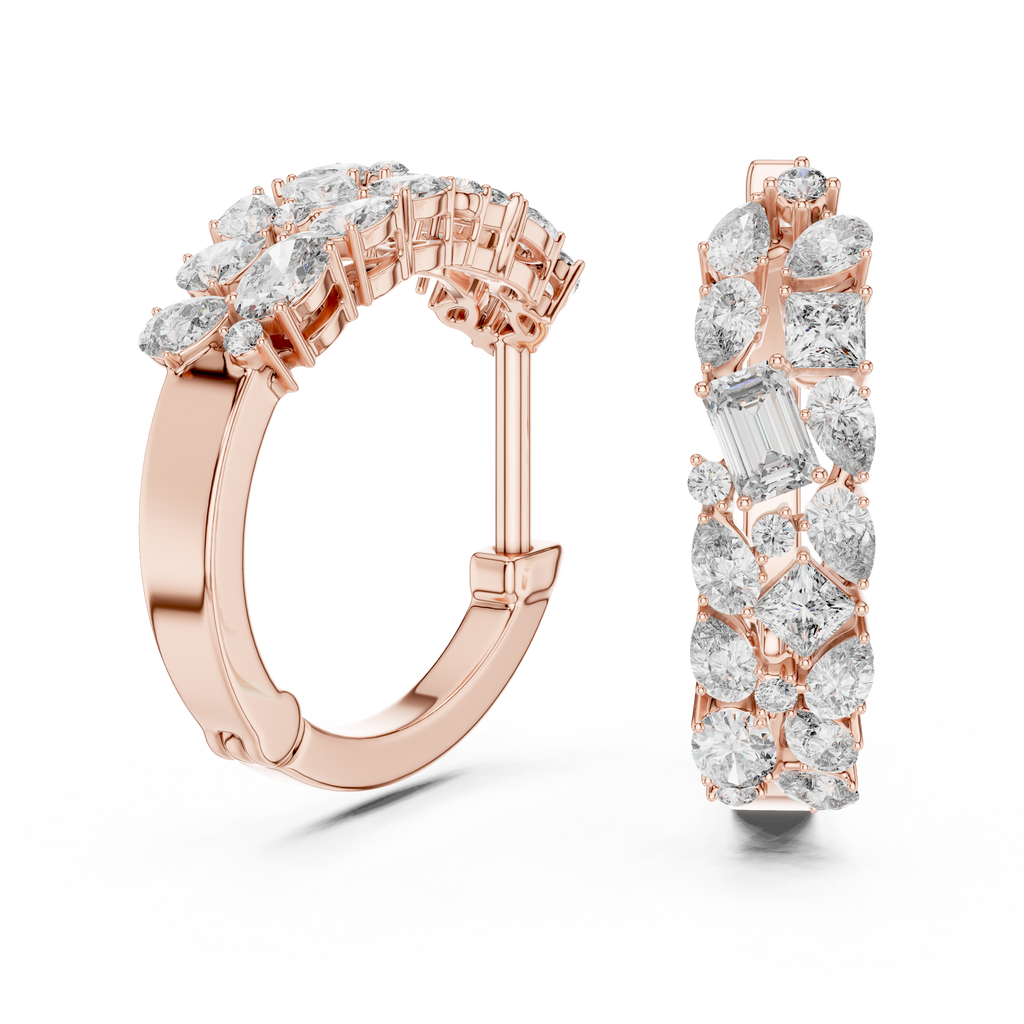 Multi Gleam Hoops-rose gold