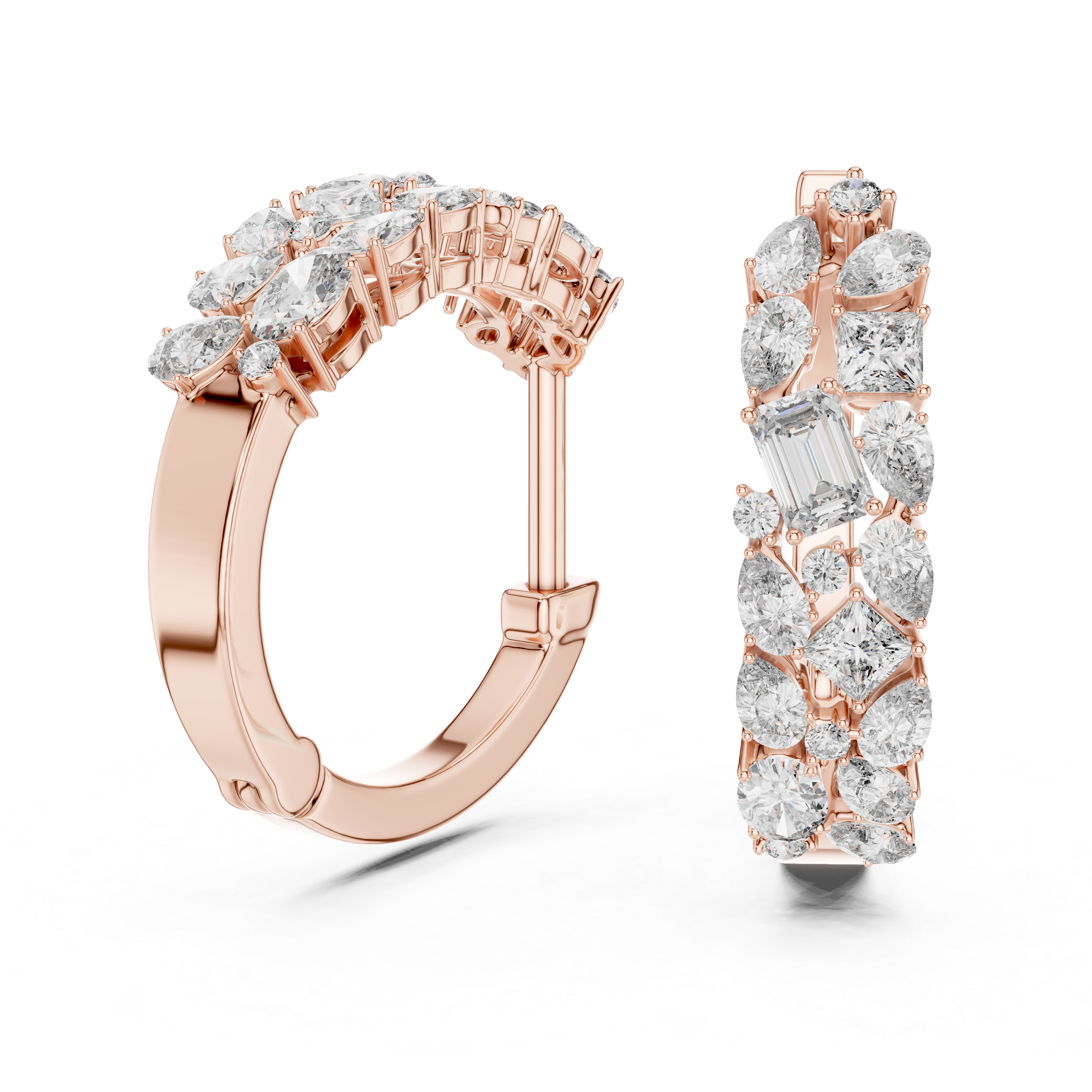 Multi Gleam Hoops-silver