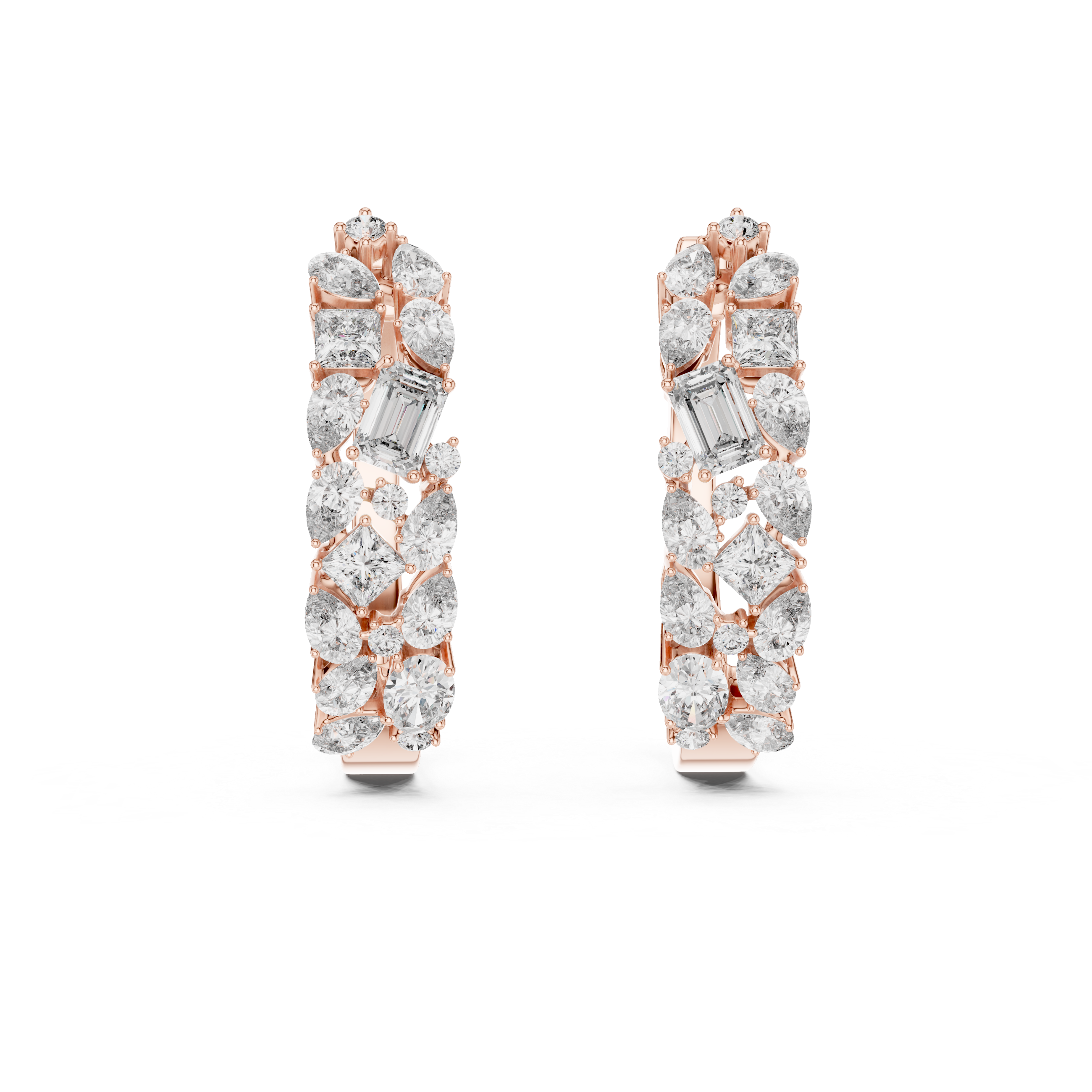 Multi Gleam Hoops-silver