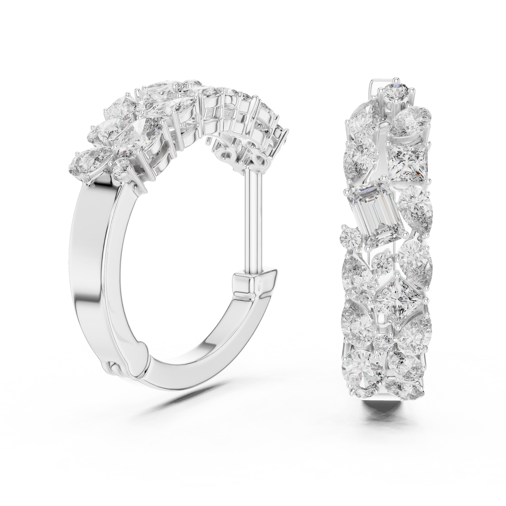 Multi Gleam Hoops-silver