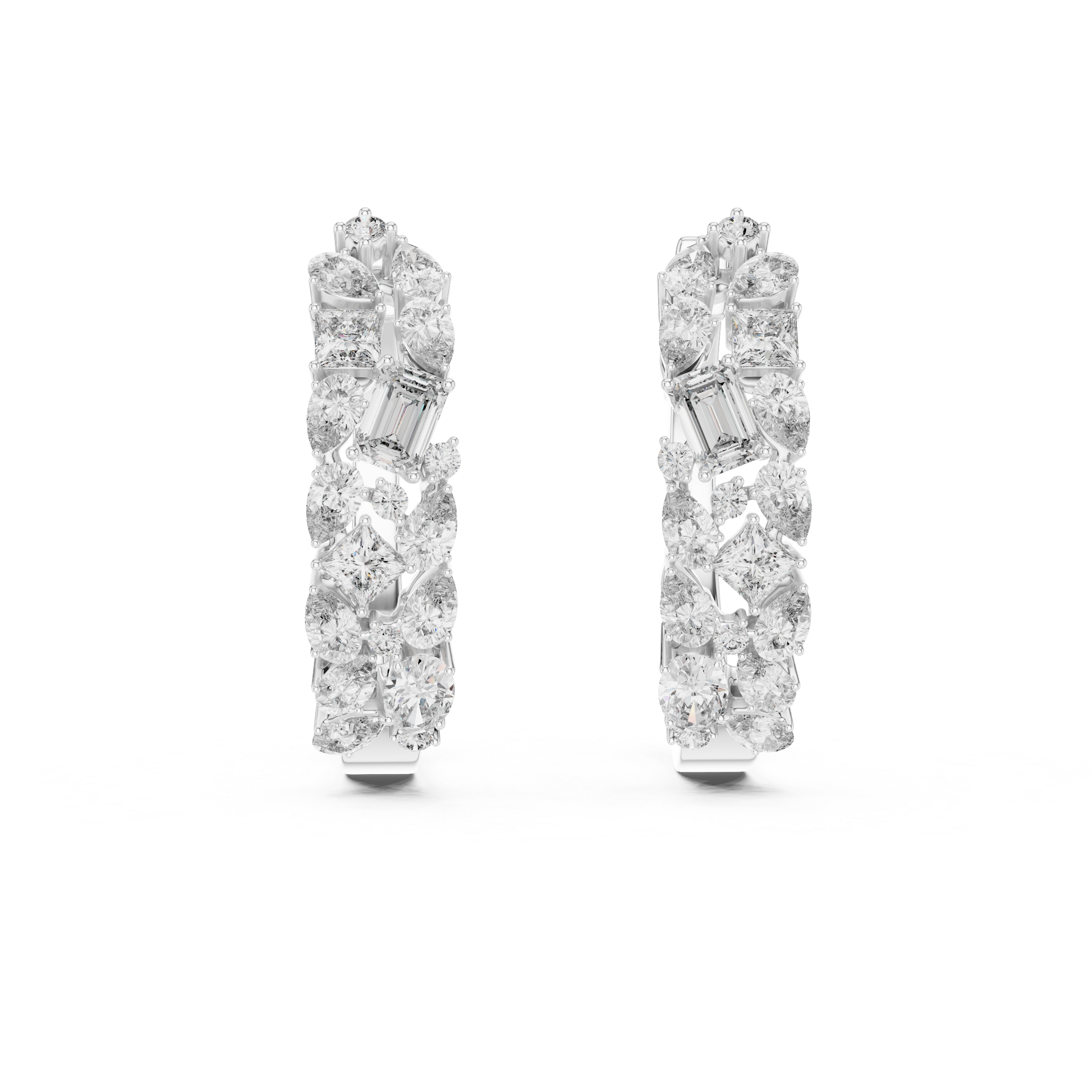 Multi Gleam Hoops-silver