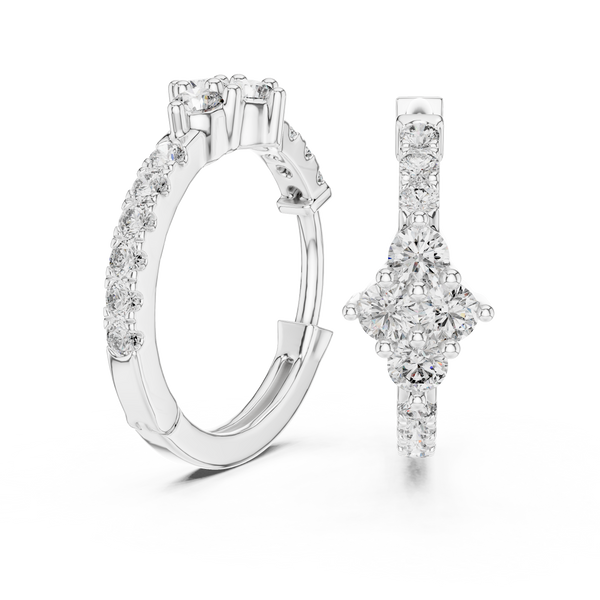 Luxe Diamond Hoops-silver