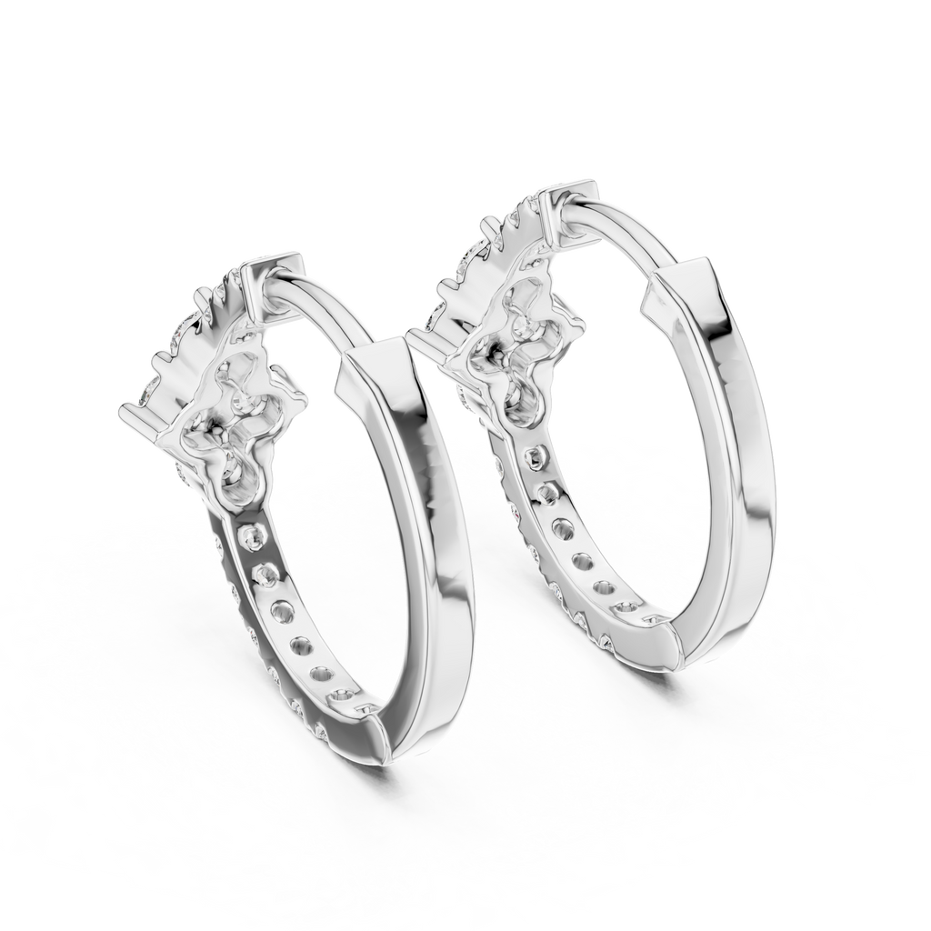 Luxe Diamond Hoops-silver