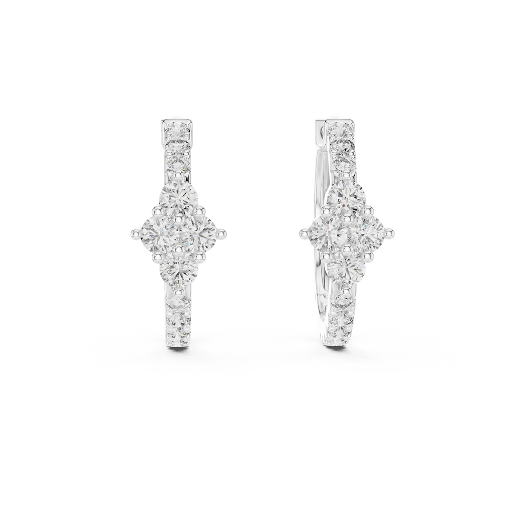 Luxe Diamond Hoops-silver