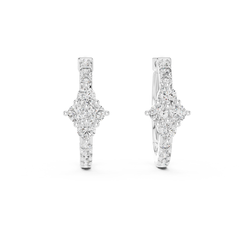 Luxe Diamond Hoops-silver