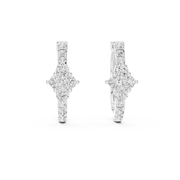 Luxe Diamond Hoops-silver