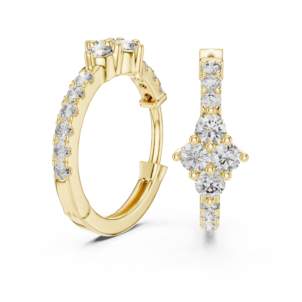 Luxe Diamond Hoops-silver