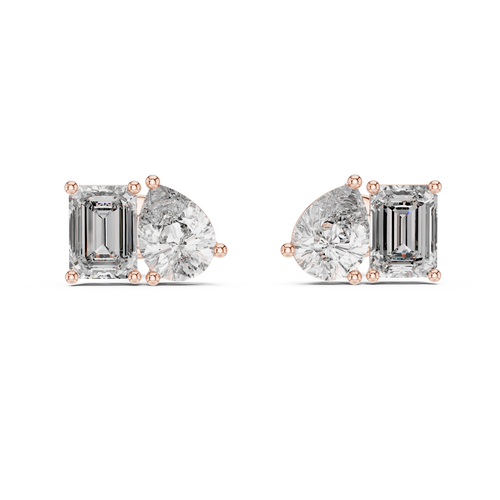 Twin Radiance Studs-rose gold