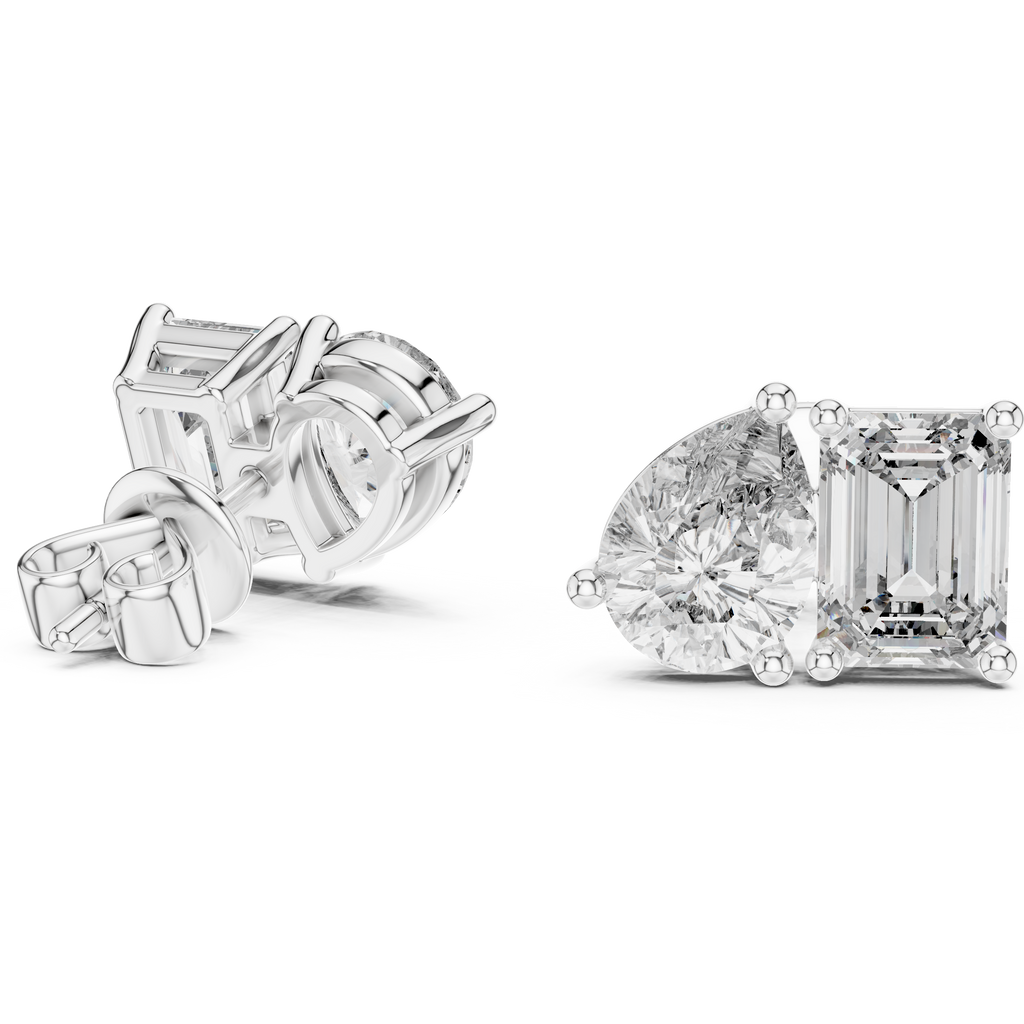 Twin Radiance Studs-silver