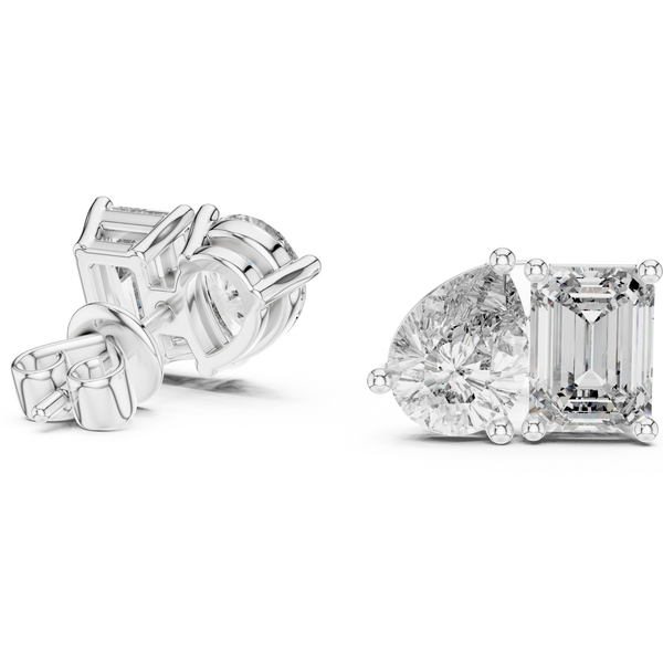 Twin Radiance Studs-silver