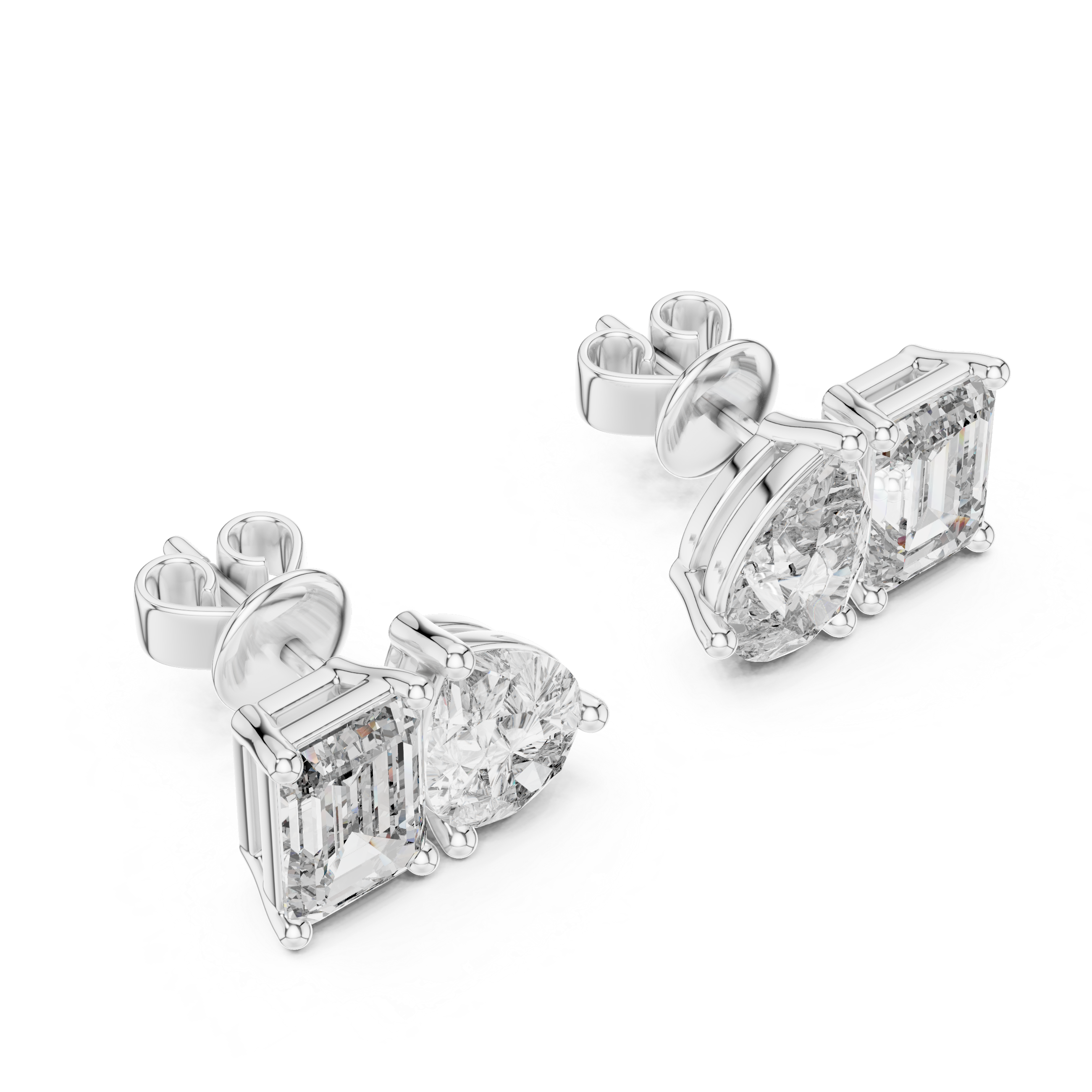 Twin Radiance Studs-silver