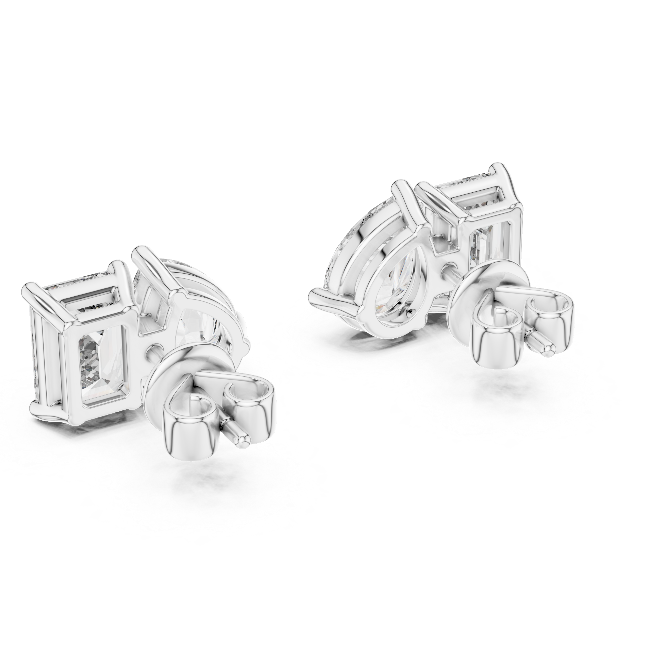 Twin Radiance Studs-silver