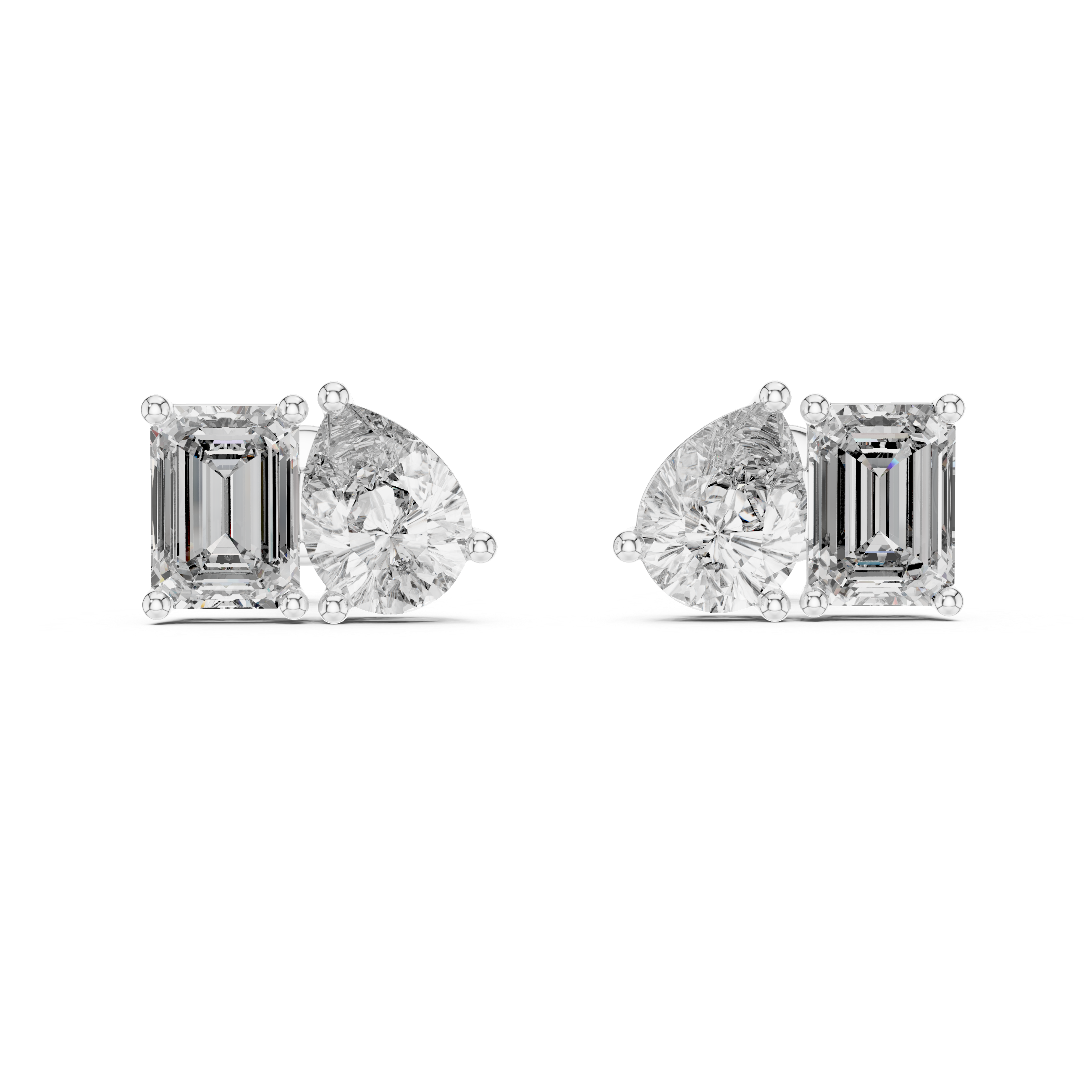 Twin Radiance Studs-silver