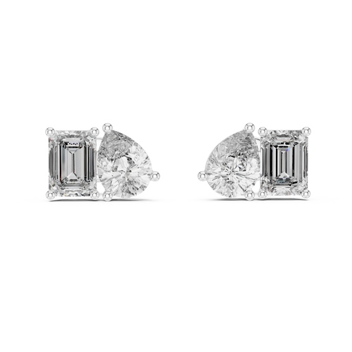 Twin Radiance Studs-silver