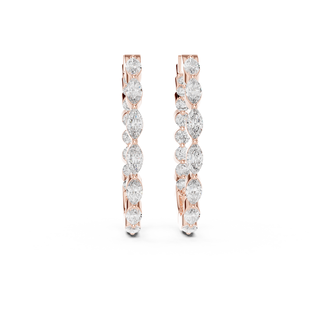 Marquise Spark Hoops-rose gold