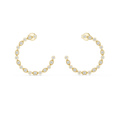 Celestial Bezel Hoops-gold