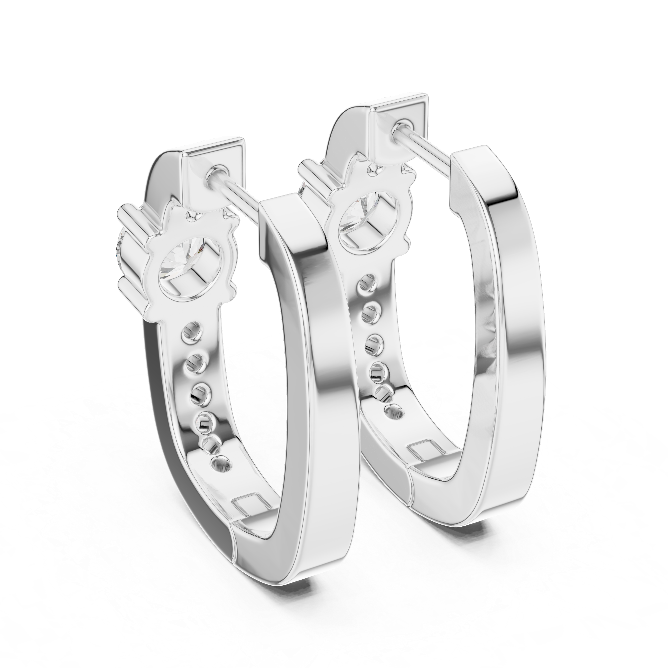 Luminous Vertex Hoops-silver