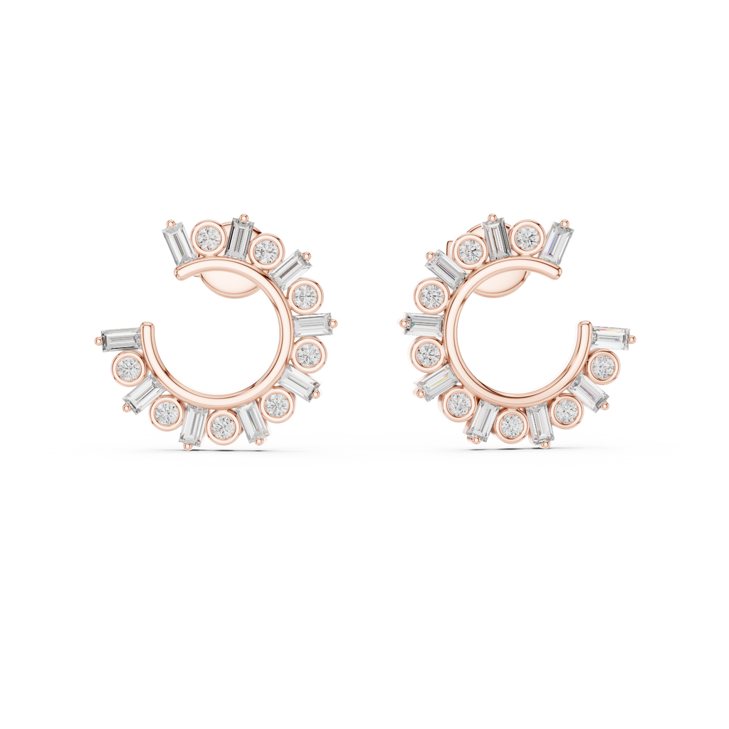 Radiant Burst Hoops-rose gold