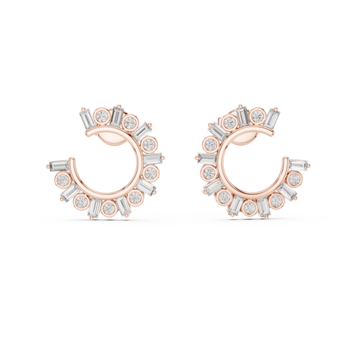 Radiant Burst Hoops-rose gold