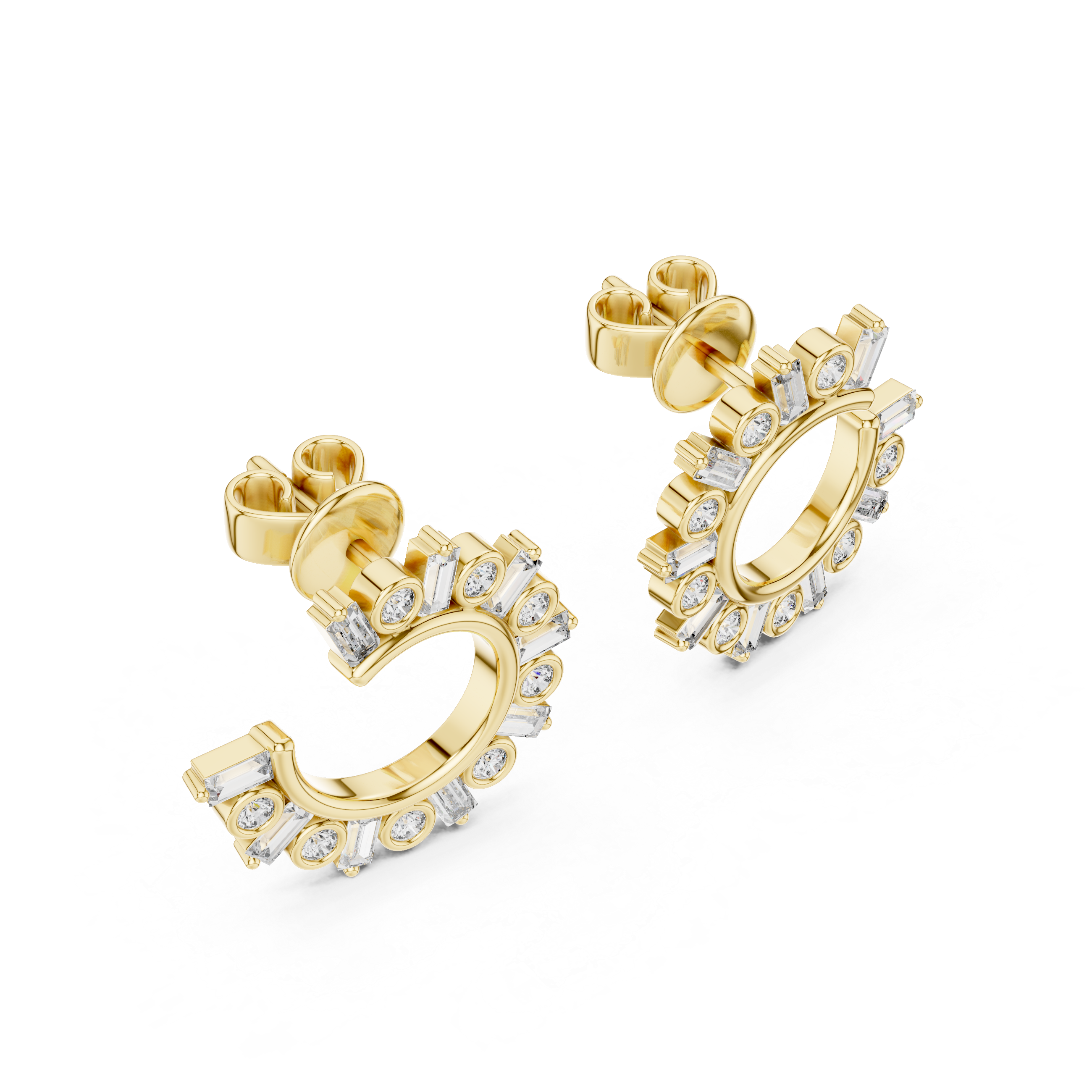 Radiant Burst Hoops-silver