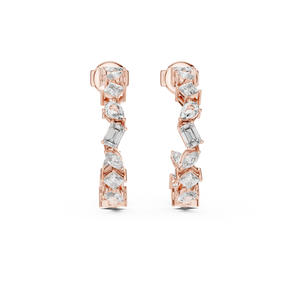 Glam Geometry Hoops-rose gold