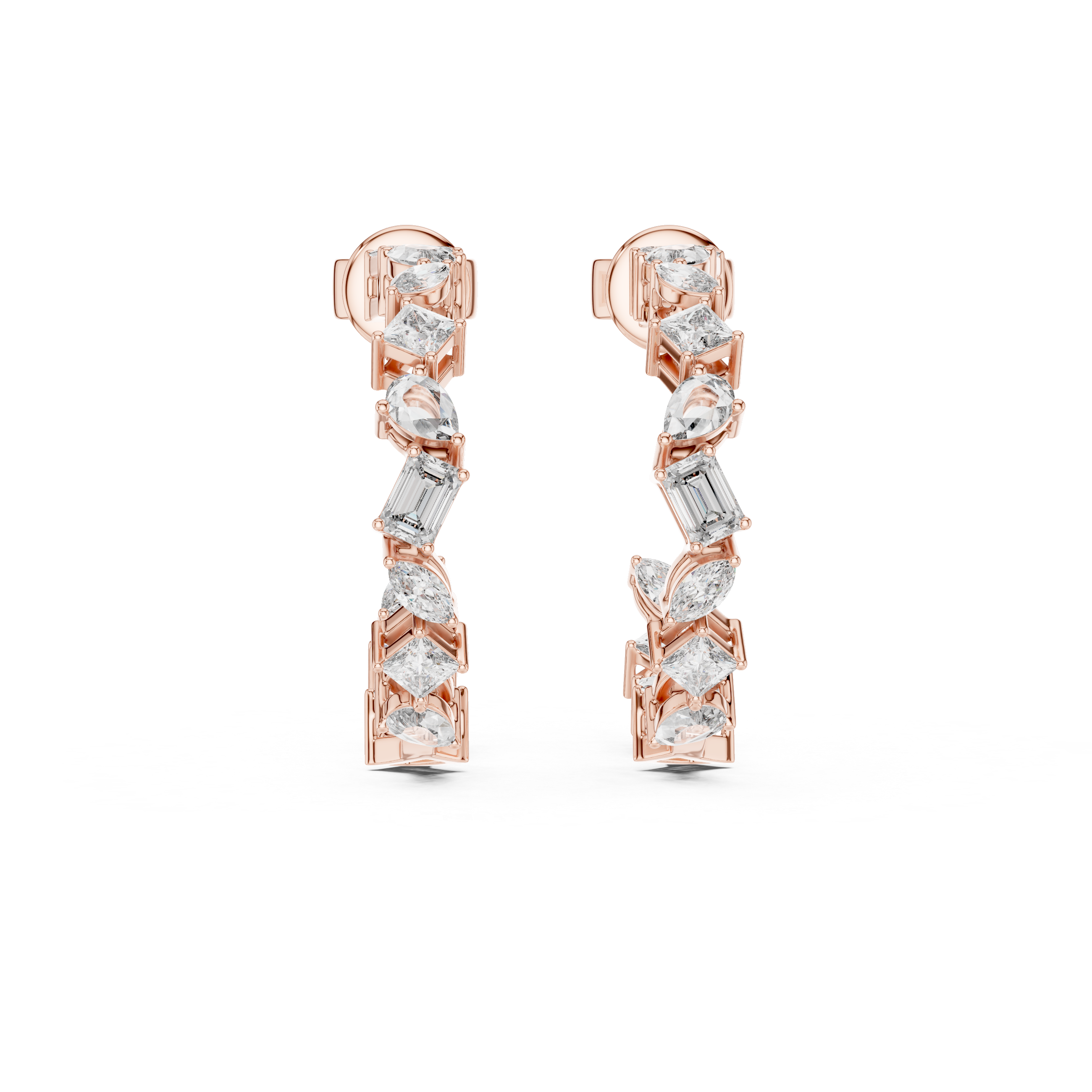 Glam Geometry Hoops-silver