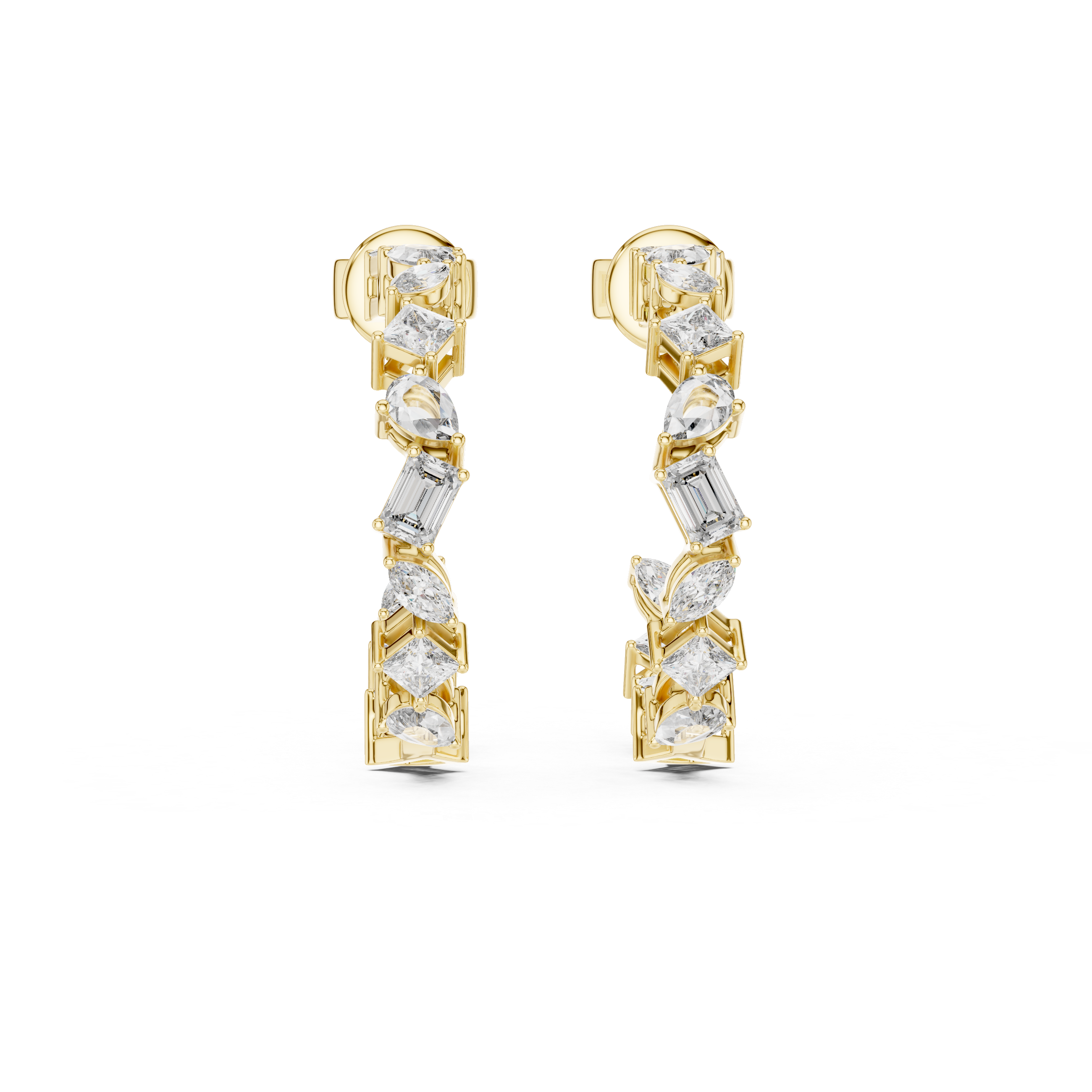 Glam Geometry Hoops-silver