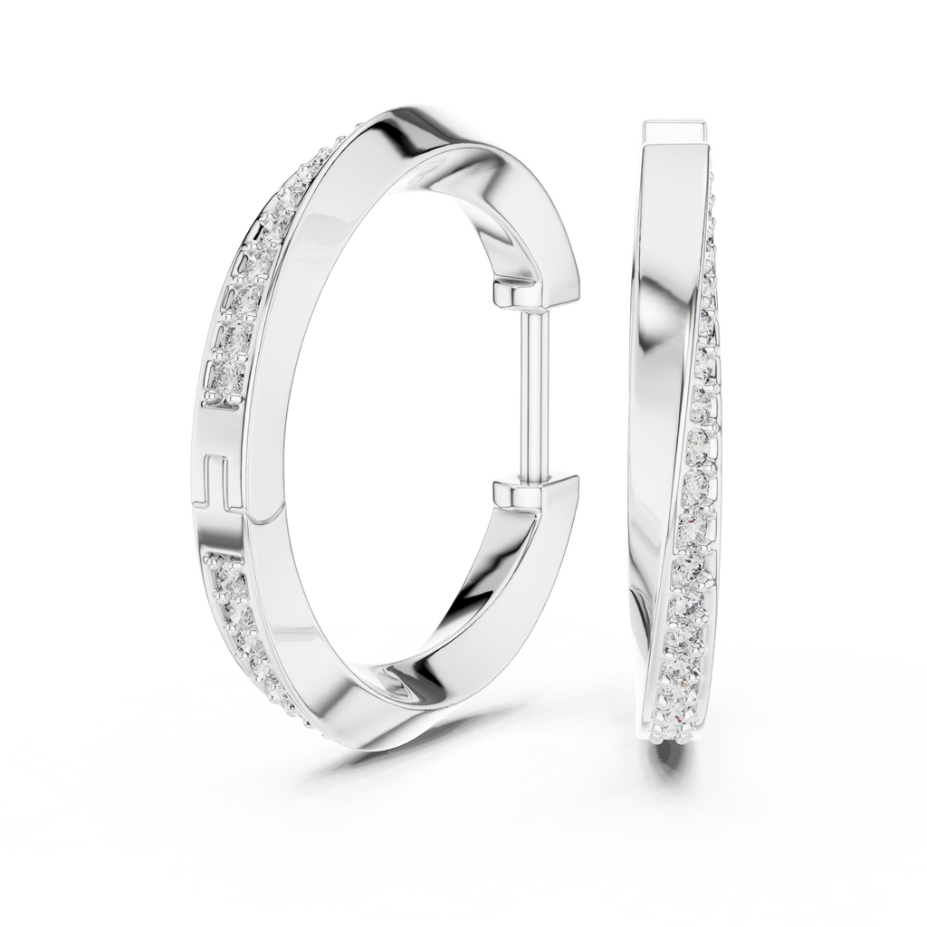 Elegant Shine Hoops-silver