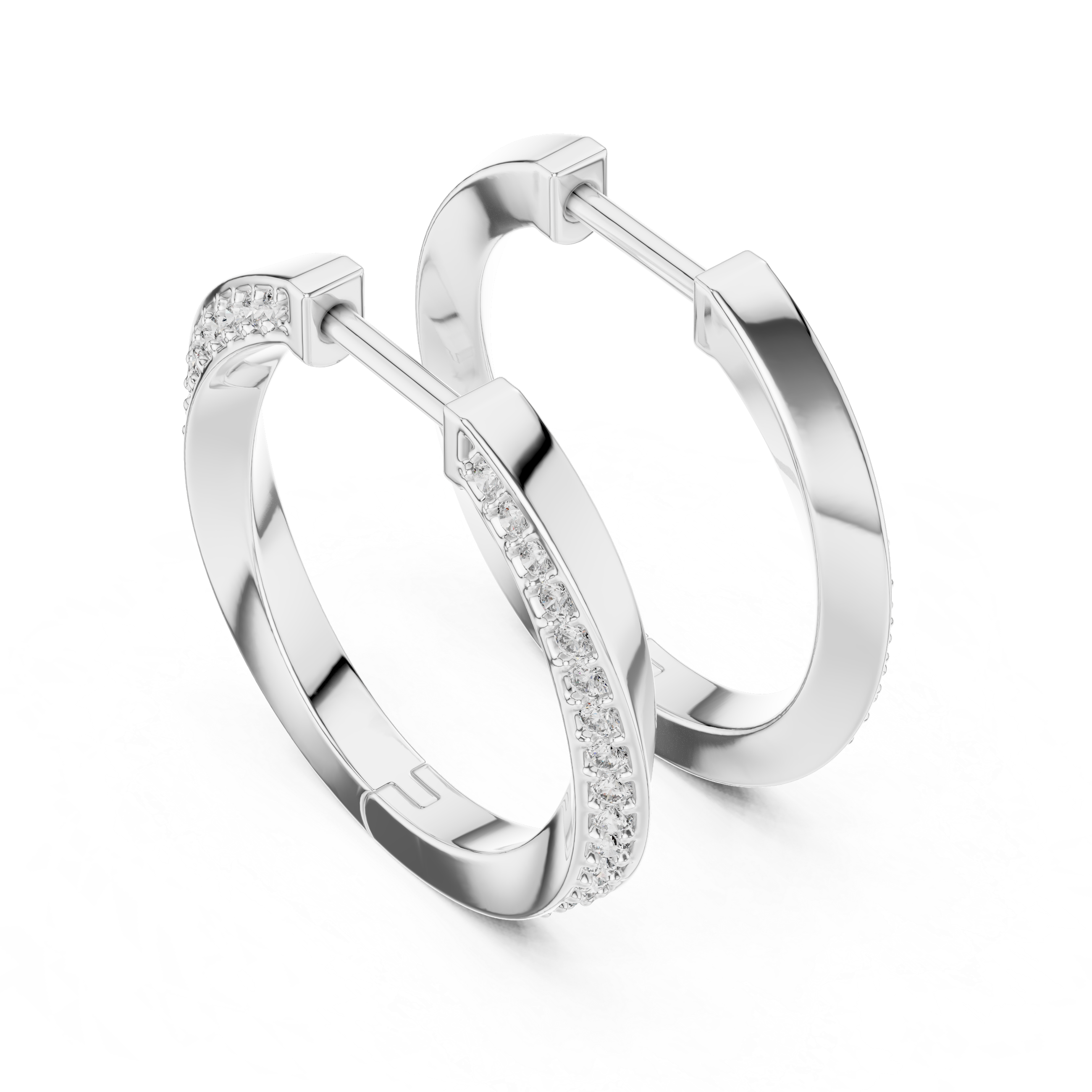 Elegant Shine Hoops-silver