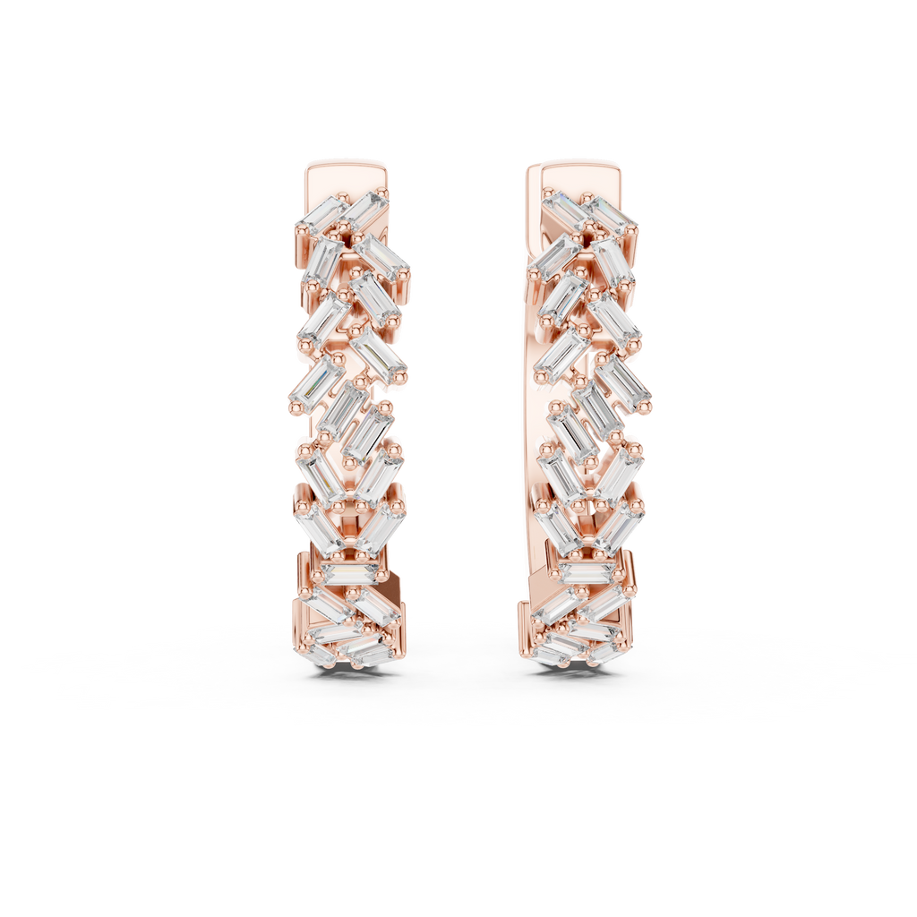 Baguette Bliss Hoops-rose gold