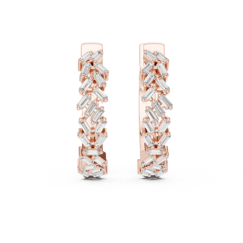 Baguette Bliss Hoops-rose gold