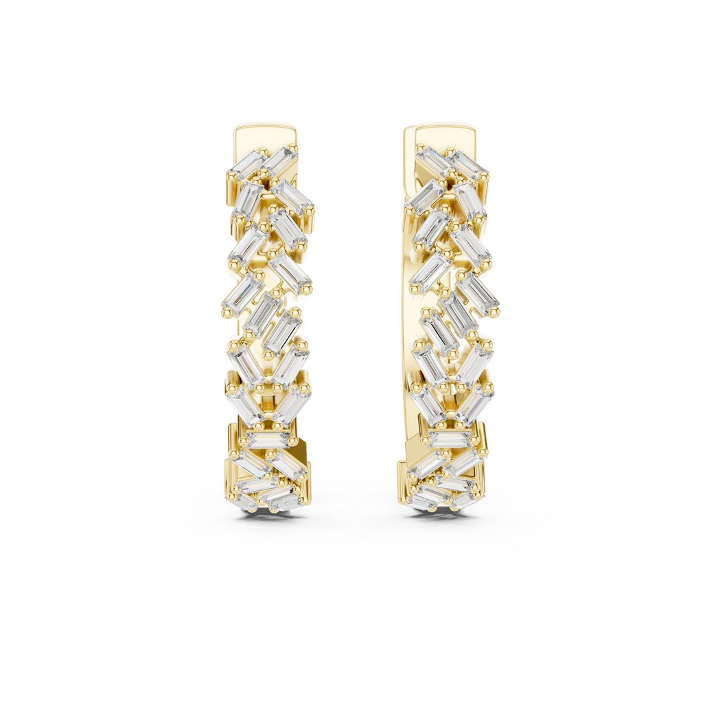 Baguette Bliss Hoops-gold
