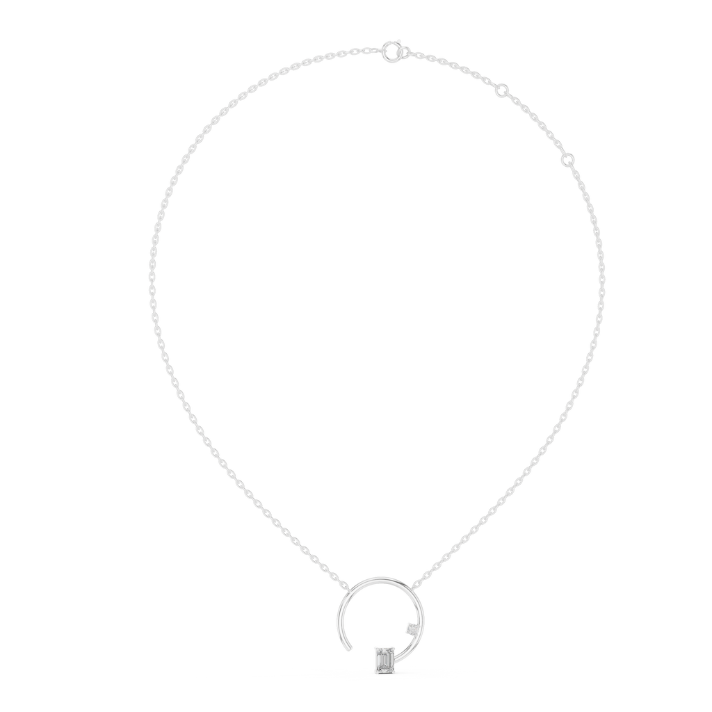 Eclipse Arc Necklace-silve