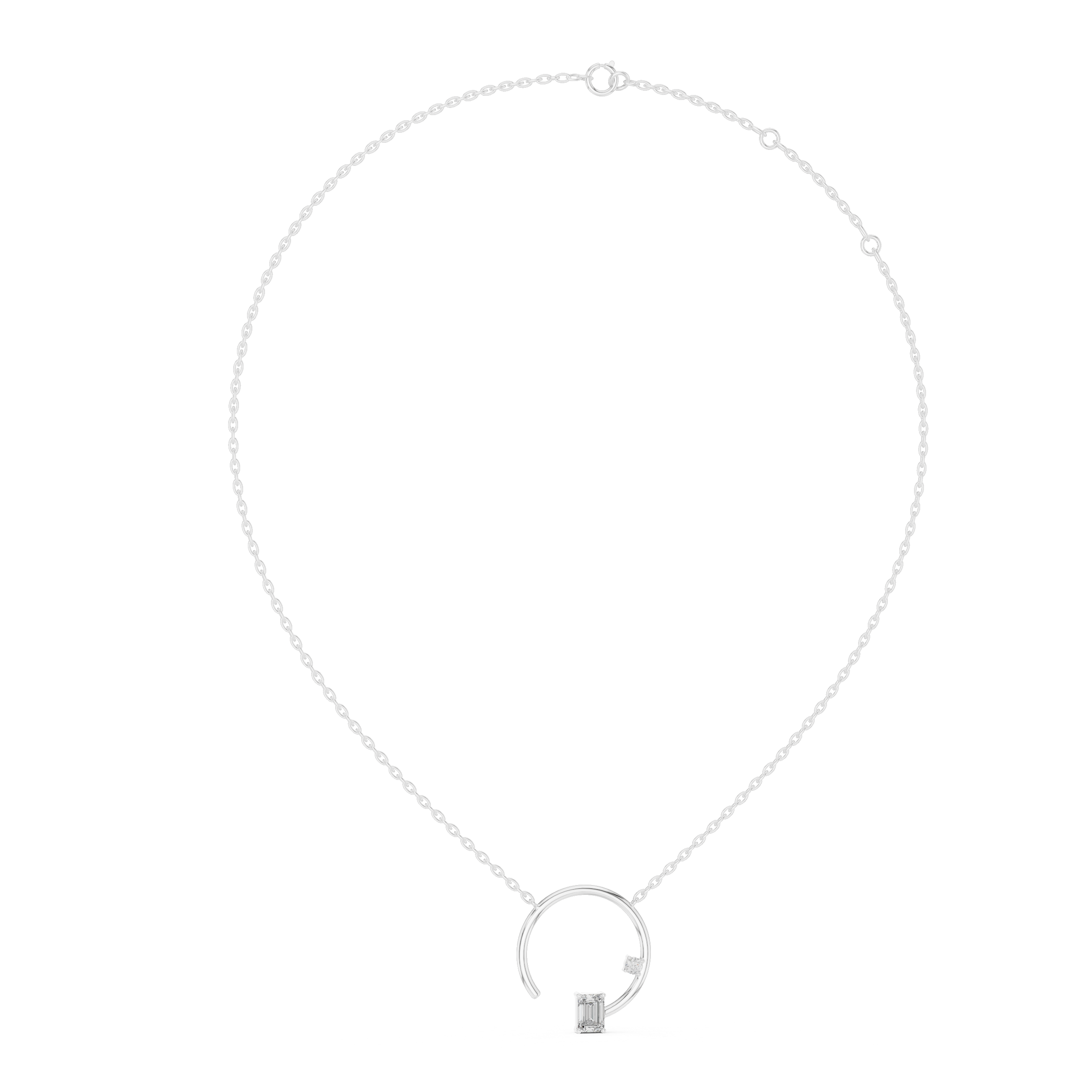 Eclipse Arc Necklace-silve