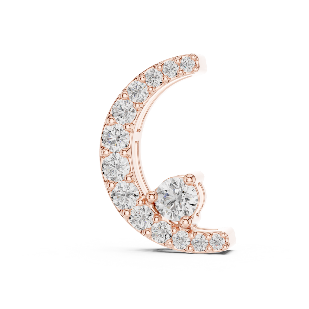 Lunar Crest Rose Gold Plated Crescent Necklace
