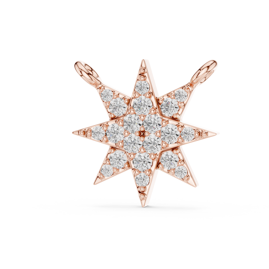Luminous Nova Rose Gold Plated Necklace starburst crystal pendant