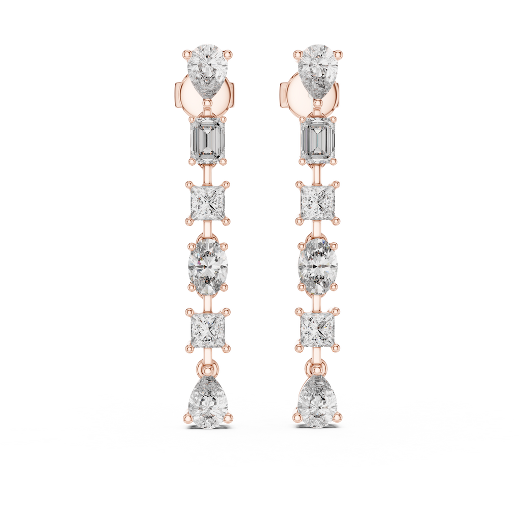 Sparkling Geometry Drops-rose gold