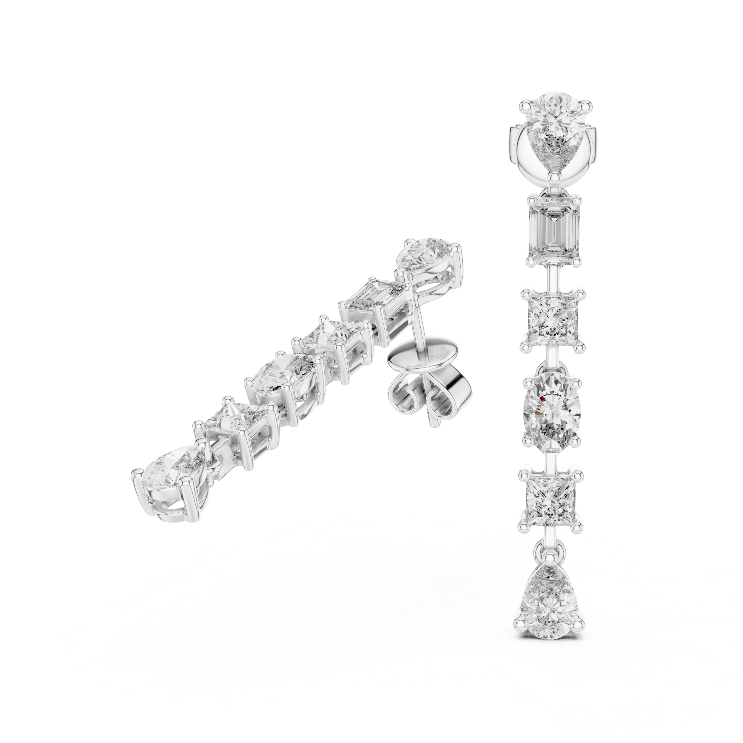 Sparkling Geometry Drops-silver