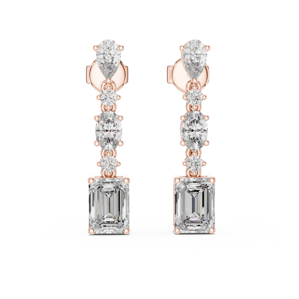 Crystal Cascade Drops-rose gold