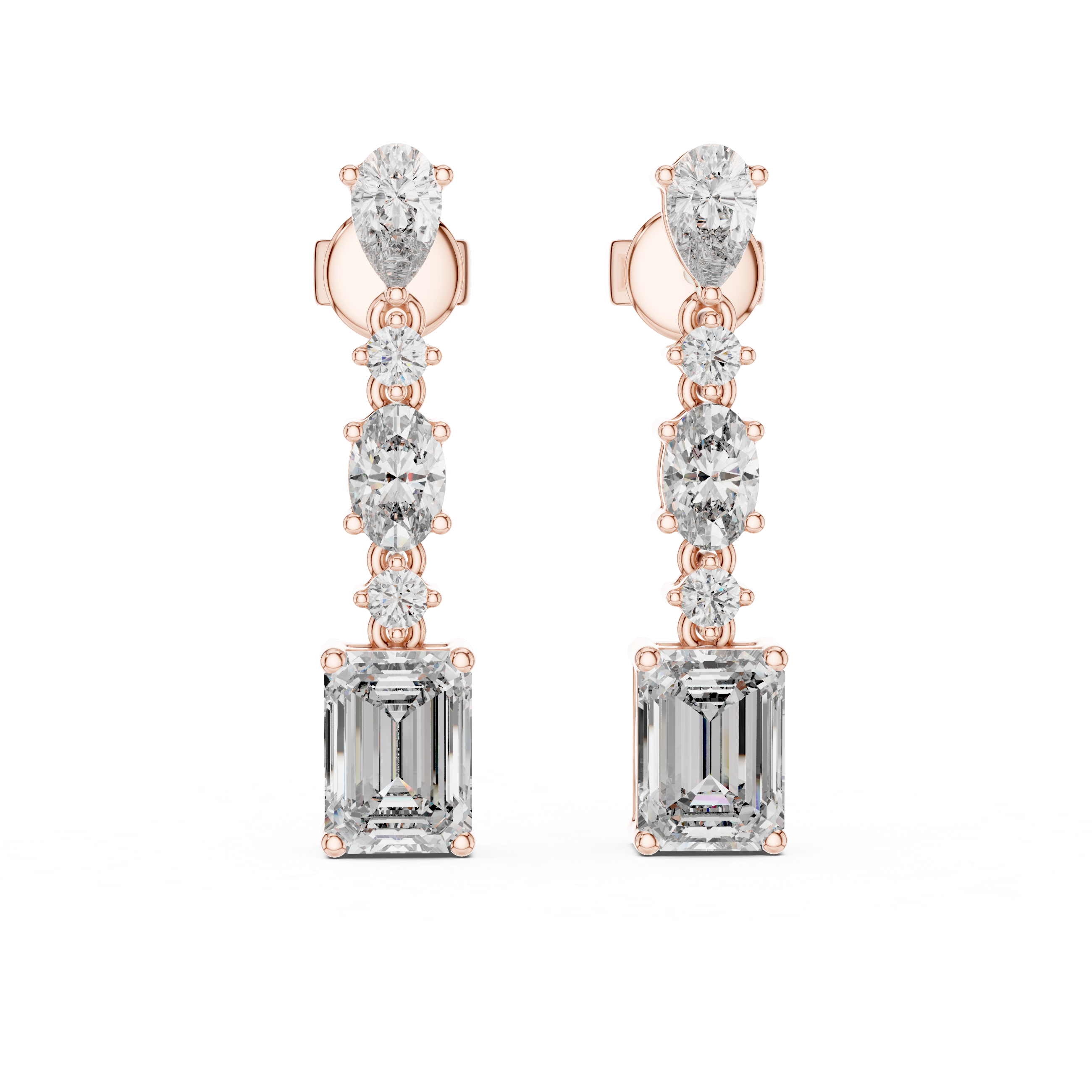 Crystal Cascade Drops-silver