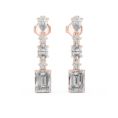 Crystal Cascade Drops-rose gold