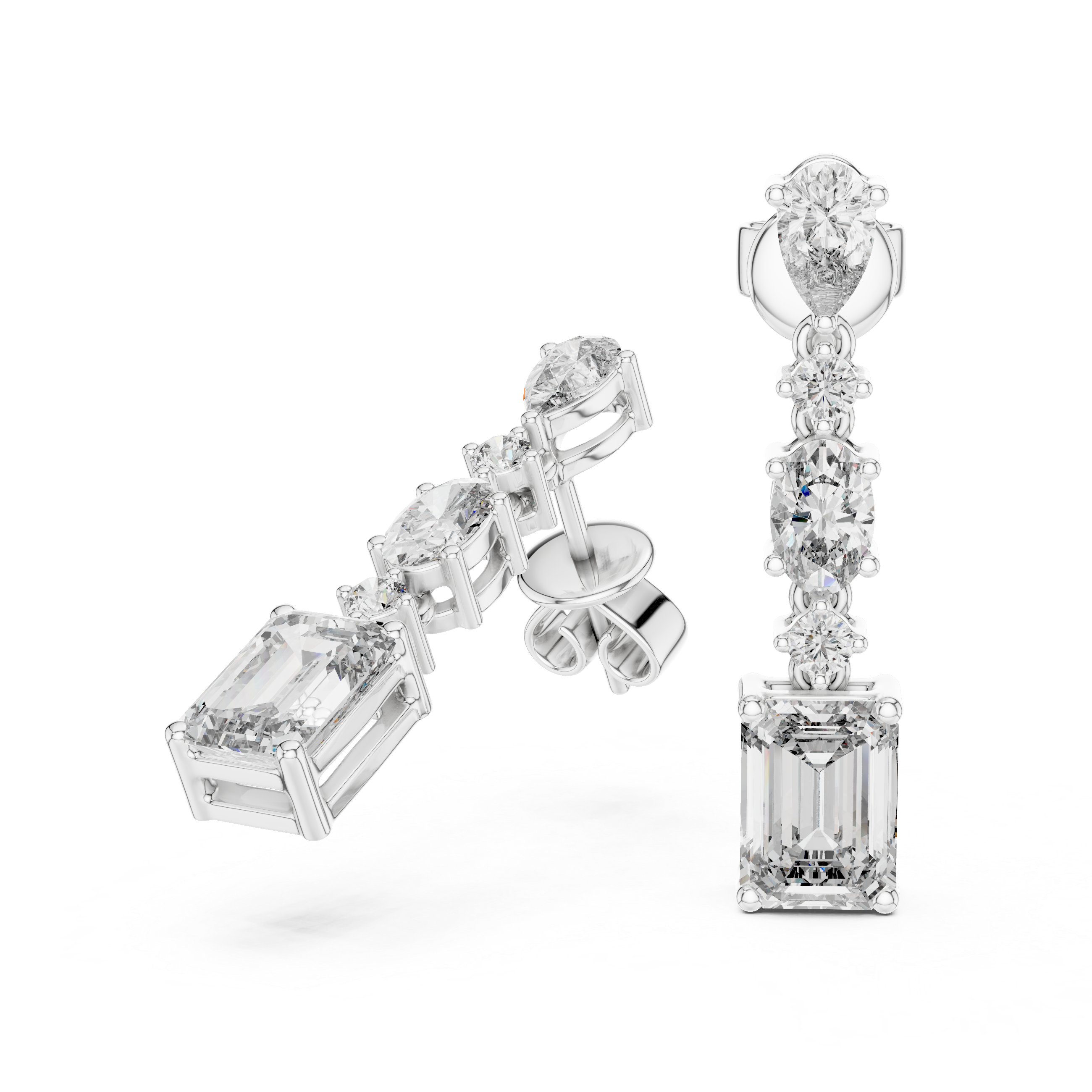 Crystal Cascade Drops-silver