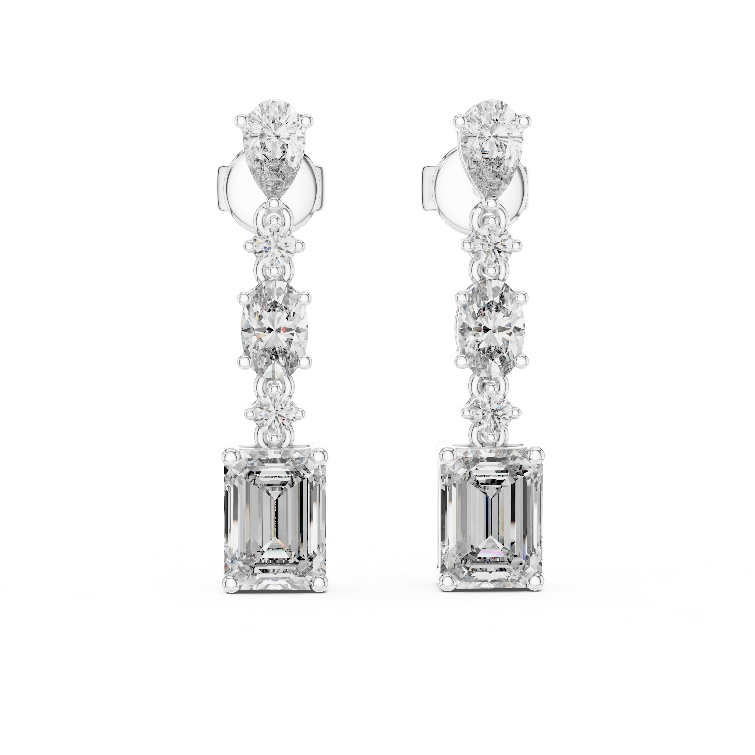 Crystal Cascade Drops-silver